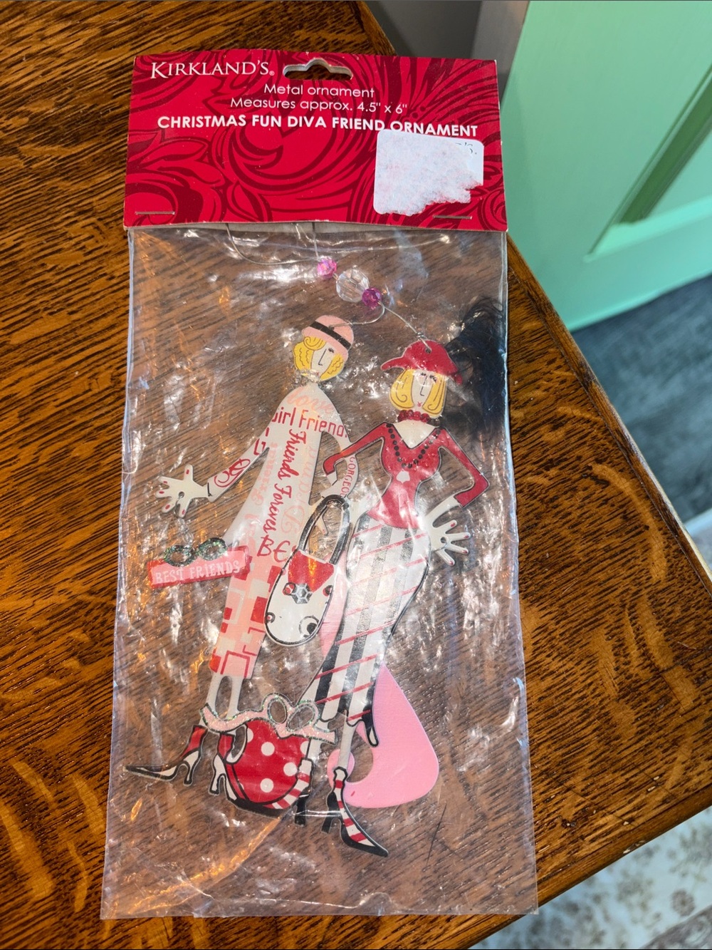 NWT Kirkland’s Christmas Fun Diva Friend Ornament